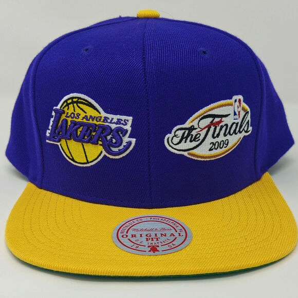 Mitchell & Ness Los Angeles Lakers NBA Finals Snapback 2009 Double Logo OSFM NEW - Picture 1 of 7